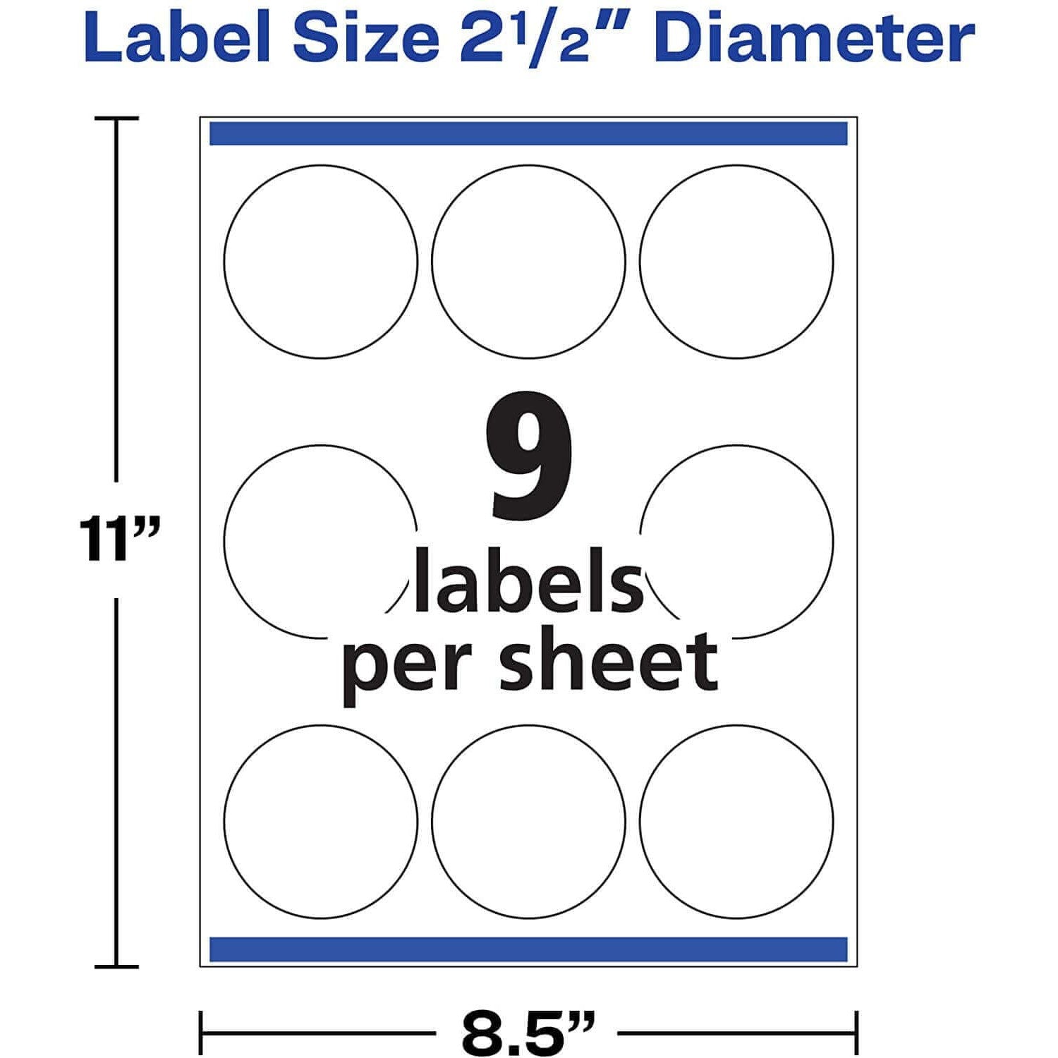 Etiqueta Avery Circular para impresoras Láser InkJet- Glossy White, modelo , Etiquetas