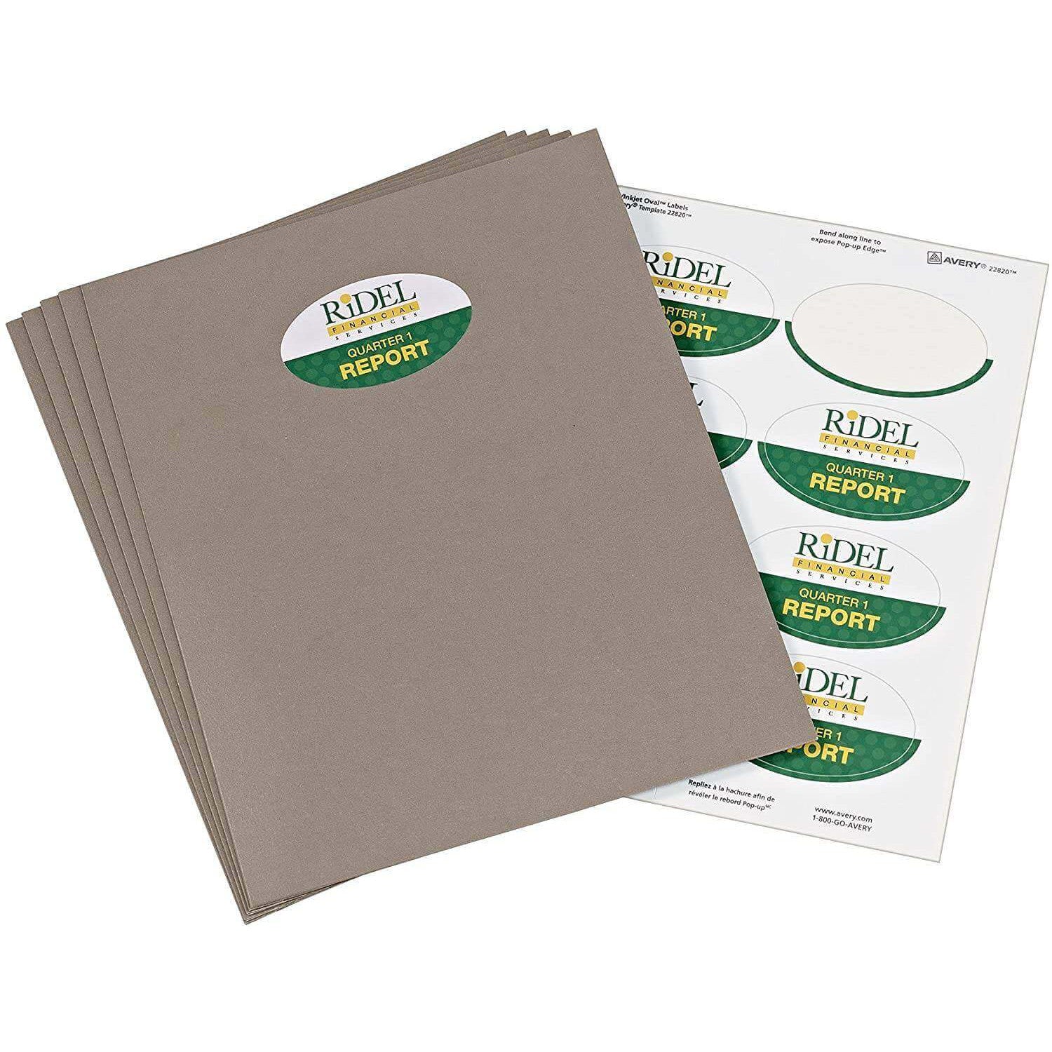 Etiqueta Avery Ovaladas para impresoras Láser InkJet- Glossy White, modelo , Etiquetas