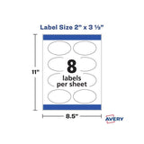 Etiqueta Avery Ovaladas para impresoras Láser InkJet- Glossy White, modelo , Etiquetas