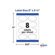 Etiqueta Avery Ovaladas para impresoras Láser InkJet- Glossy White, modelo , Etiquetas