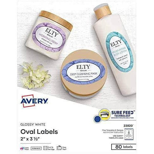 Etiqueta Avery Ovaladas para impresoras Láser InkJet- Glossy White, modelo , Etiquetas
