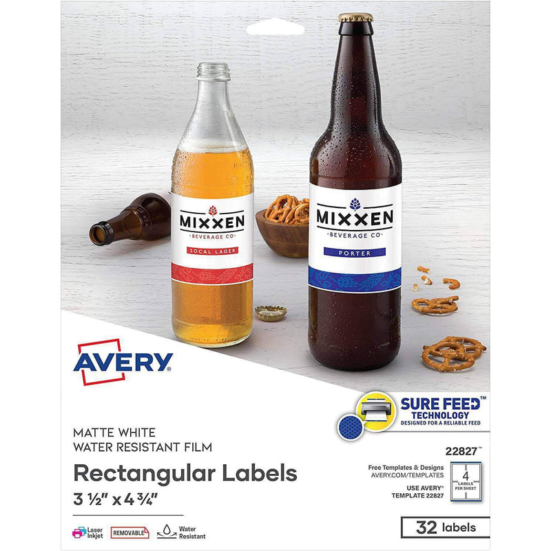 Etiqueta Avery Rectangular para impresoras Láser InkJet-Blanco Matte, modelo , Etiquetas