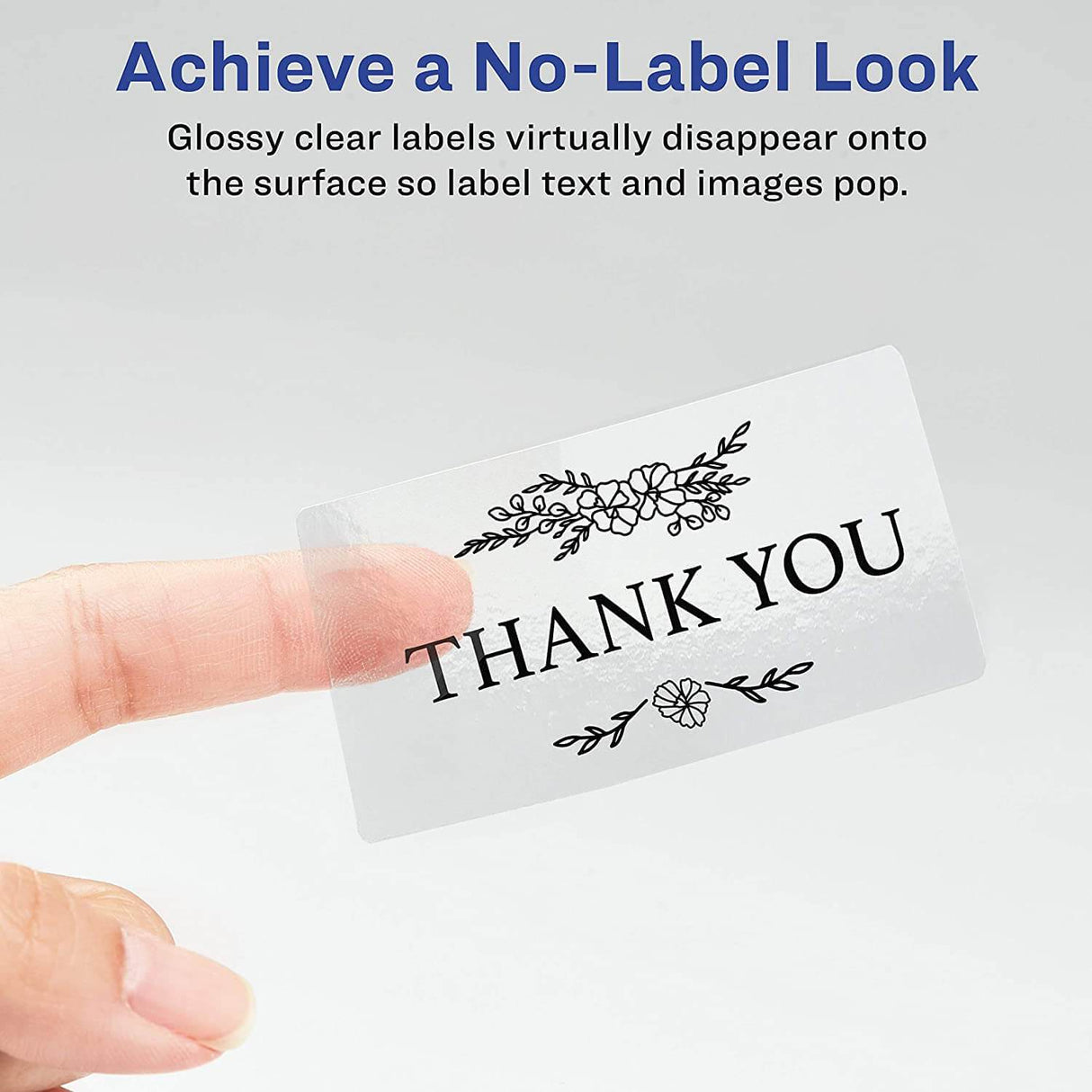 Etiqueta Avery Rectangular para impresoras Láser InkJet- Cristal Transparente Brillante, modelo , Etiquetas