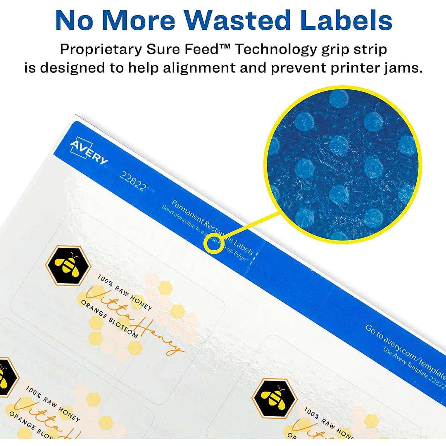 Etiqueta Avery Rectangular para impresoras Láser InkJet- Cristal Transparente Brillante, modelo , Etiquetas