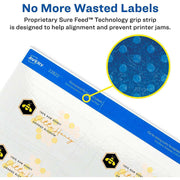 Etiqueta Avery Rectangular para impresoras Láser InkJet- Cristal Transparente Brillante, modelo , Etiquetas