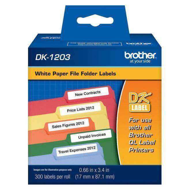 Etiqueta Brother DK1203 - 0.66 in x 3.4 pulgadas - 300 etiquetas, modelo , Etiquetas