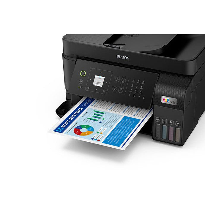 Impresora Epson EcoTank L5590 Multifuncional 4 en 1 - Inalámbrica - Tecnología Heat-Free® PrecisionCore - Tanque de Tinta | 33 ppm Negro / 15 ppm Color, modelo , Impresoras de Tinta