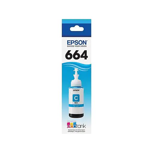 Tinta Epson T664220-AL - Cyan (664) | Ecotank L350/L355//L365/L375/L395/L475/L575/L555