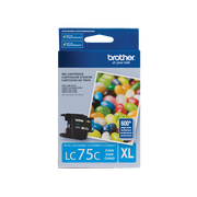Tinta Brother LC 75 C- XL-Cyan | Para MFC-J425W / MFC-J430W / MFC-J625DW / MFC-J835DW, modelo , Tintas Brother