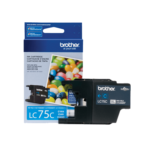Tinta Brother LC 75 C- XL-Cyan | Para MFC-J425W / MFC-J430W / MFC-J625DW / MFC-J835DW, modelo , Tintas Brother