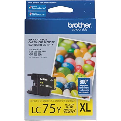 Tinta Brother LC 75 Y- XL-Amarillo | Para MFC-J425W / MFC-J430W / MFC-J625DW / MFC-J835DW, modelo , Tintas Brother