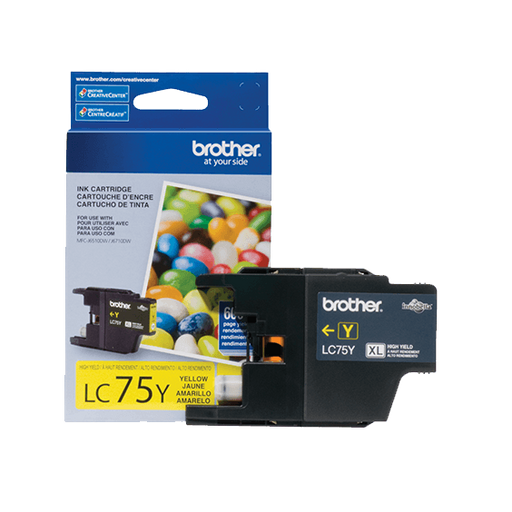 Tinta Brother LC 75 Y- XL-Amarillo | Para MFC-J425W / MFC-J430W / MFC-J625DW / MFC-J835DW, modelo , Tintas Brother