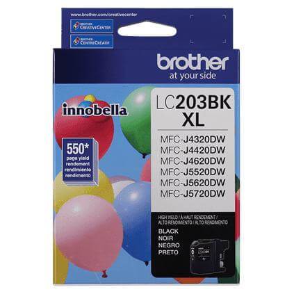 Tinta Brother Lc203Bk | Para MFC-J480DW / MFC-J485DW / MFC-J5520DW / MFC-J5620DW / MFC-J5720DW / MFC-J880DW / MFC-J885DW | 550 páginas, modelo , Tintas Brother