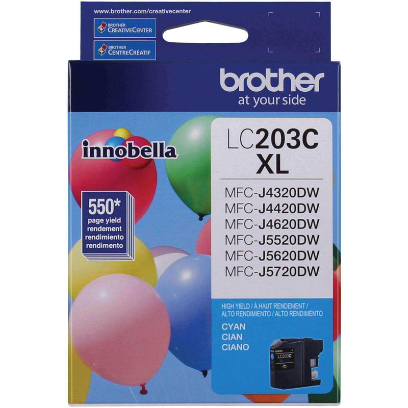 Tinta Brother LC203C - Cyan | Para MFC-J480DW / MFC-J485DW / MFC-J5520DW / MFC-J5620DW / MFC-J5720DW / MFC-J880DW / MFC-J885DW | 550 páginas, modelo , Tintas Brother
