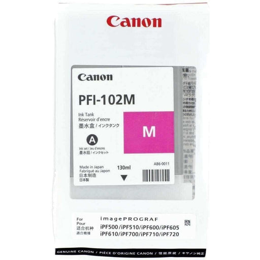 Tinta Canon PFI-102M- Magenta | Para imagePROGRAF IPF500 / IPF600 / IPF700 / IPF710 / IPF720 / IPF750 / IPF755 / IPF760 / IPF765, modelo , Tinta Canon Ploter