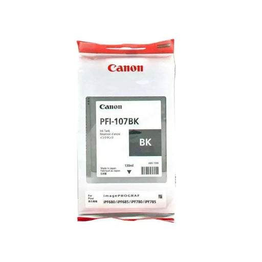 Tinta Canon Pfi-107Bk Black Ink Cartridge | Para imagePROGRAF iPF680 / iPF685 / iPF785 / iPF670 / iPF770 / iPF780, modelo , Tinta Canon Ploter