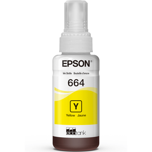 Tinta Epson T664420-AL - Yellow (664) | Ecotank L350/L355//L365/L375/L395/L475/L575/L555, modelo , Tintas Epson