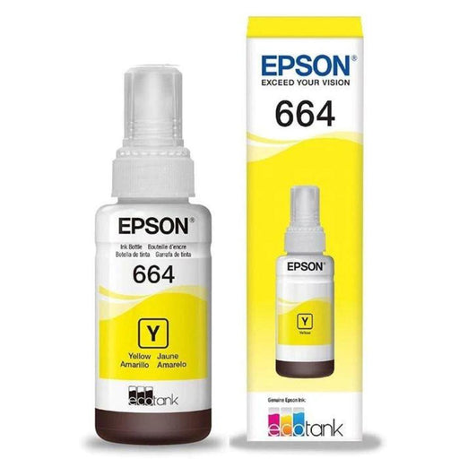 Tinta Epson T664420-AL - Yellow (664) | Ecotank L350/L355//L365/L375/L395/L475/L575/L555, modelo , Tintas Epson