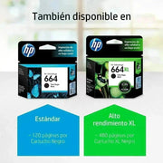 Tinta Hp 664 Negra - F6V29AL | DesKjet 2675/3775 | 120 páginas, modelo , Tintas Hp