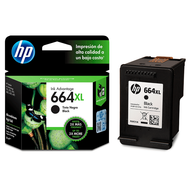 Tinta HP 664XL / 664 XL Negra - F6V31AL | DesKjet 2675/3775 | 330 páginas, modelo , Tintas Hp