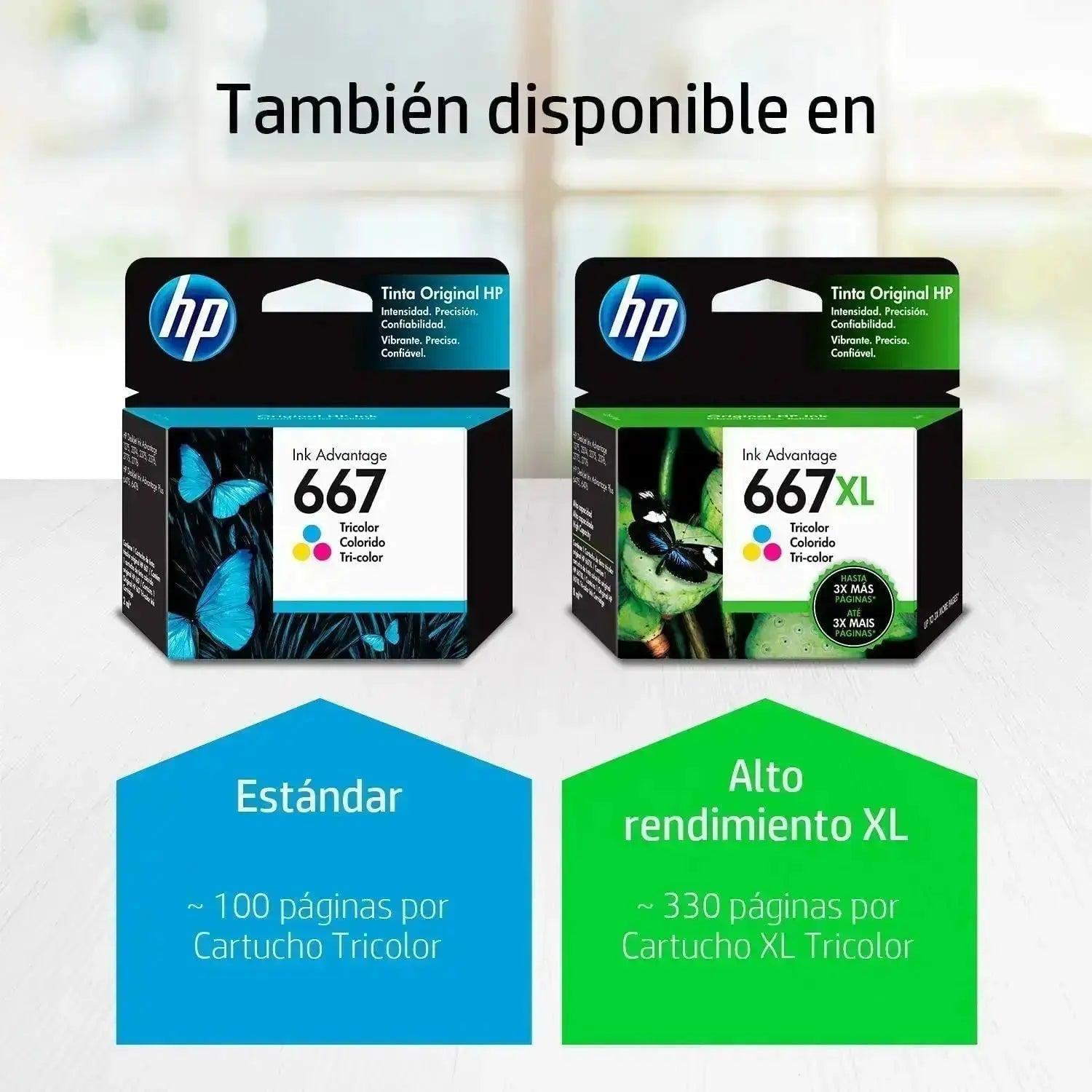 Tinta HP 667 Color Original - 3YM78AL | Deskjet Ink Advantage 2375/2775/6475/2875 | 100 páginas, modelo , Tintas Hp