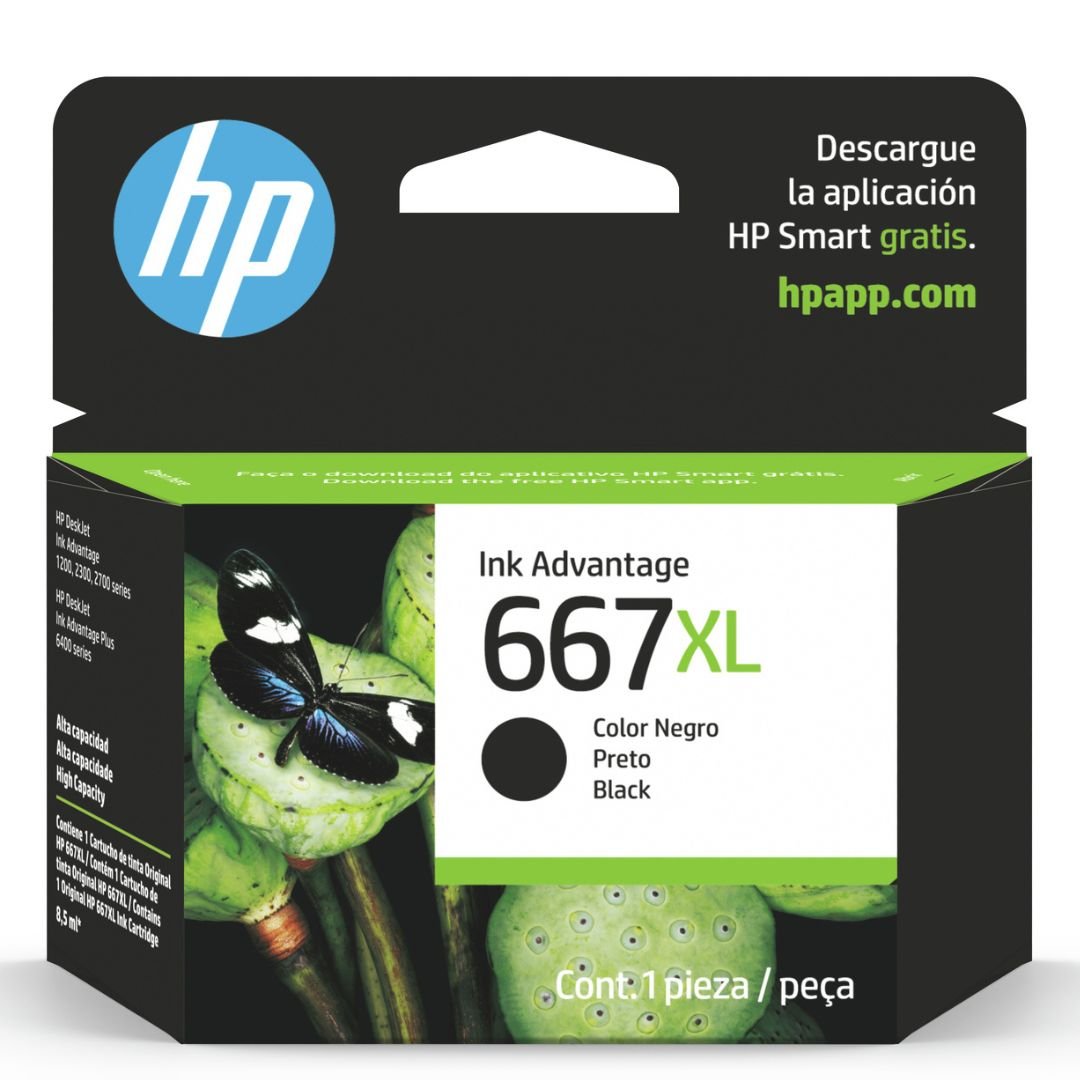 Tinta HP 667XL / 667 XL Negro - 3YM81AL | Deskjet Ink Advantage 2375/2775/6475/2875 | 480 páginas, modelo , Tintas Hp