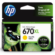 Tinta HP 670 XL-AMARILLO-Alto Rendimiento | DeskJet Ink Advantage 3525 | 4615 | 4625 |5525, modelo , Tintas Hp