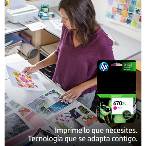 Tinta HP 670 XL-MAGENTA-Alto Rendimiento | DeskJet Ink Advantage 3525 | 4615 | 4625 |5525, modelo , Tintas Hp