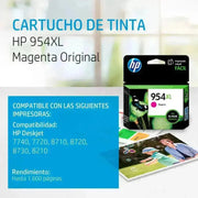 Tinta HP 954XL Magenta - L0S65AL | OfficeJet Pro 7740/8210/8710/8720/8740 | 1,600 páginas, modelo , Tintas Hp