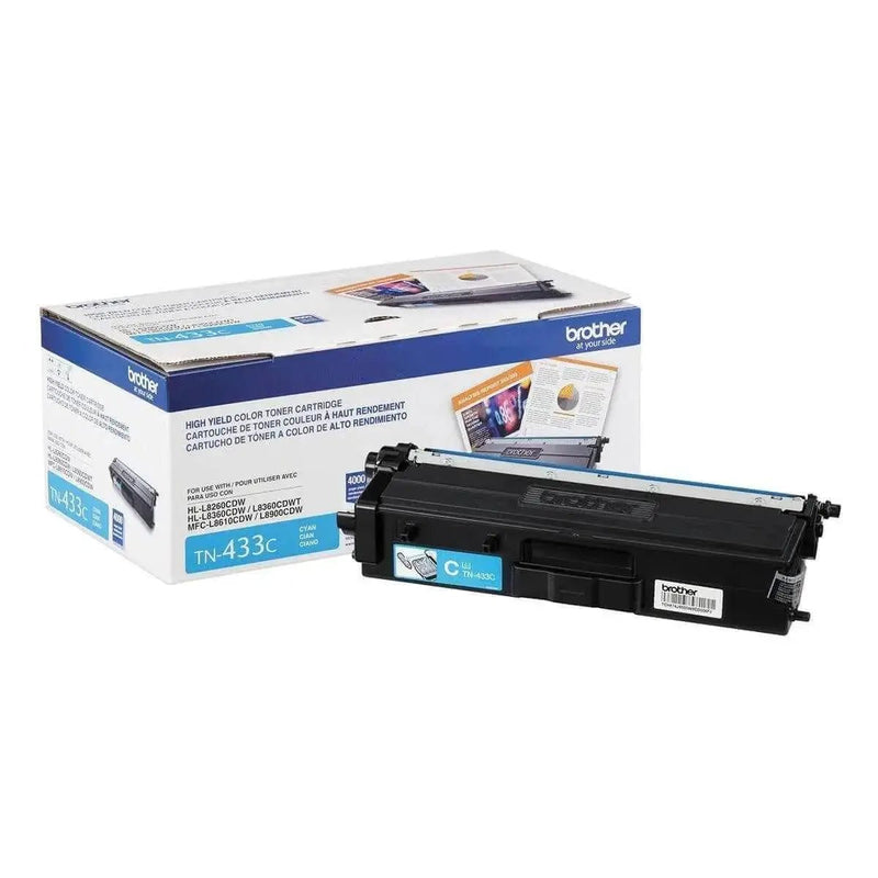 Toner Brother TN-433C Cyan | TN433C | Para HL-L8260CDW / HL-L8360CDW / HL-L8360CDWT / MFC-L8610CDW / MFC-L8900CDW, modelo , Toners