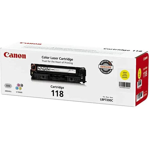 Toner Canon 118 Yellow | Para imageCLASS LBP7200cdn | LBP7660cdn | MF8350Cdn | MF8380Cdw | 2,900 páginas, modelo , Toners