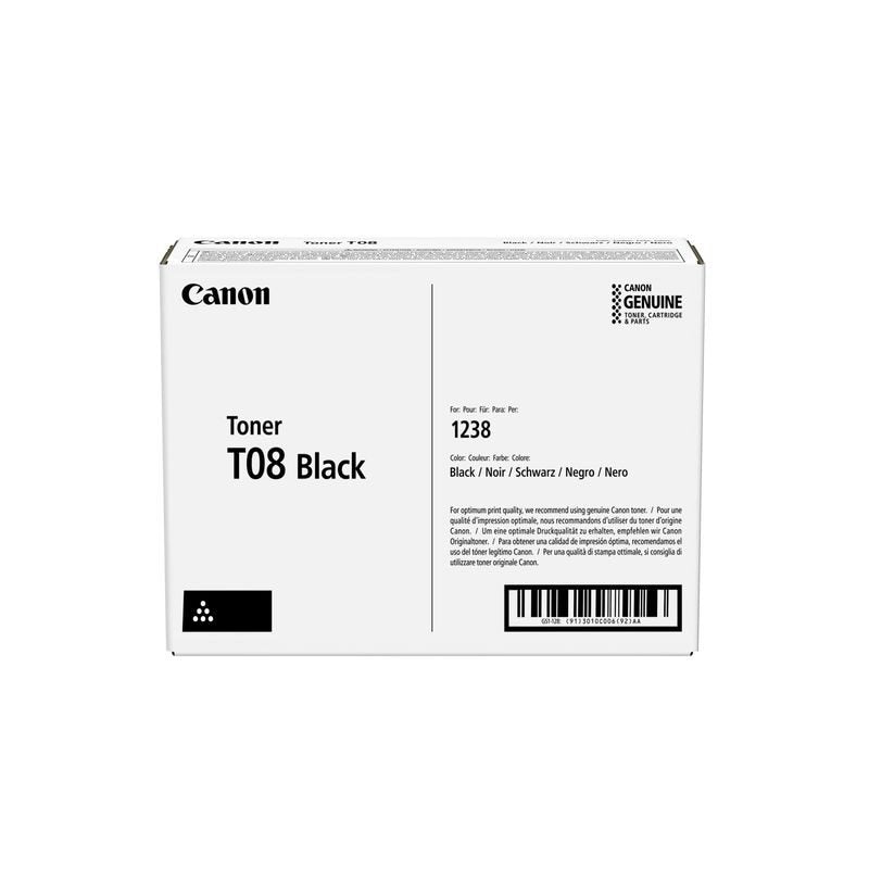 Toner Canon T08 Negro | Para imageClass X LBP1238 / MF1238 | 11,000 páginas, modelo , Toners