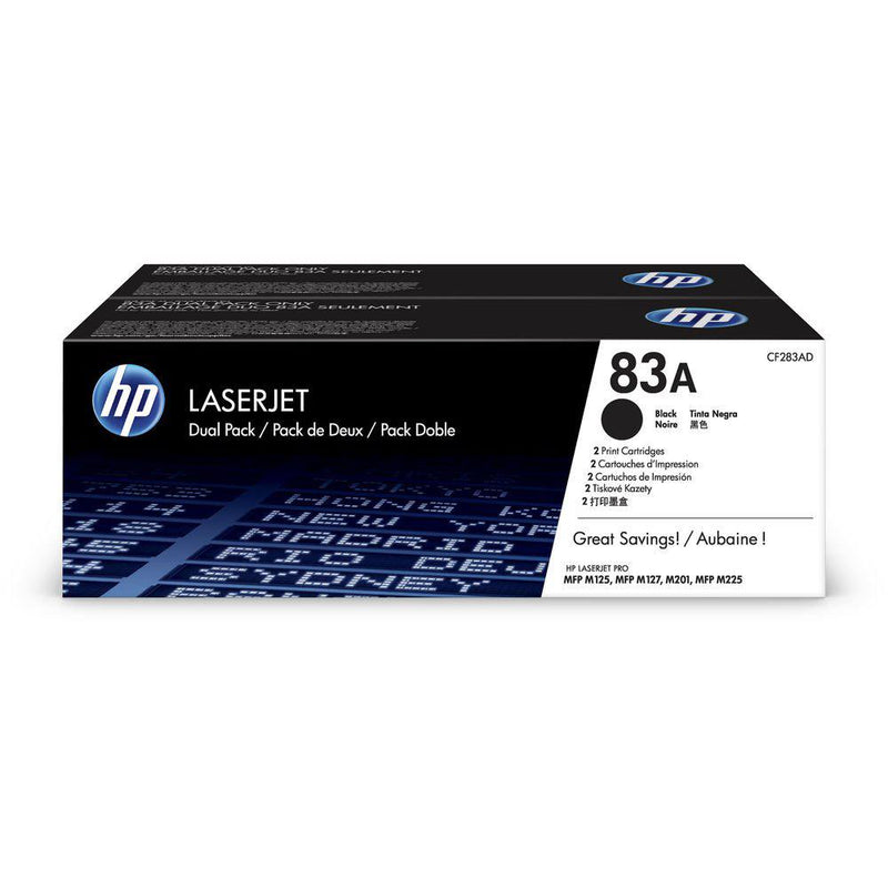 Toner Hp CF283AD - 83AD - PAQUETE DOBLE | Para LaserJet Pro M127 / M201 / M225, modelo , Toners