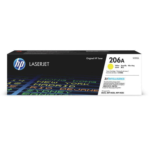 Toner Hp W2112A Amarillo - 206A | Para LaserJet Pro M255 / M282 / M283 | 1,250 páginas, modelo , Toners